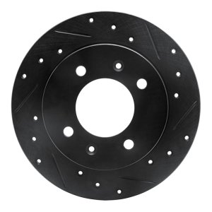 Hyundai Tiburon Brake Rotor (1) - Rear Right - R1 Concepts - Drilled & Slotted - Black - `97-`06